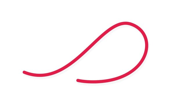 Minimalist red brush stroke animation creating an elegant loop shape