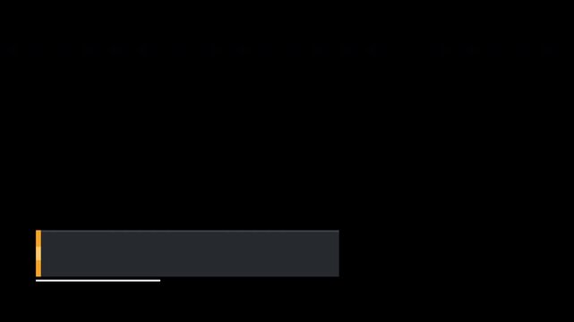 Minimal lower thirds pack, six blank title bars in white, dark grey and amber on transparent background, 4K animation