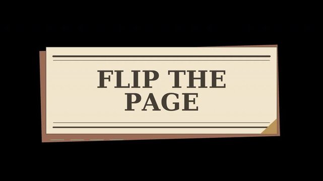 Retro Vintage Animated Signboard Design with Flip the Page Text for Multimedia Projects and Book Promotions