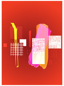 Abstract Gradient Red Orange Dark Glow Geometric Background Poster Template