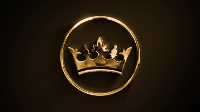 Gold Royal Crown Icon Animation Reveal
Golden regal wreath icon symbol with glossy texture intro reveal vfx