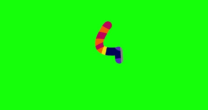One color leg walking very simple cartoon animated. Simple patchwork checker pattern cartoon animation for any character you want to move and bring to life. Green screen seamless loop with sock.
