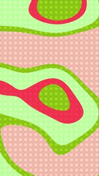 Abstract vector pattern with flowing shapes in pink and green tones.