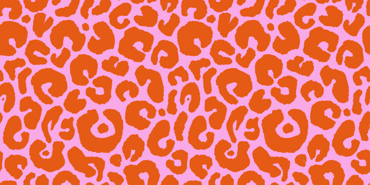 Vector hand-drawn abstract seamless pattern, leopard print  skin with irregular organic spots, background and texture for fashion, textiles, packaging, wallpaper