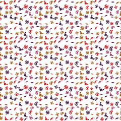 Seamless pattern of fleur de lis and paisley ornaments © nausakiraputri
