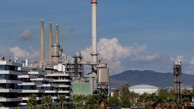 timelapse shot of the port forum in barcelona spain