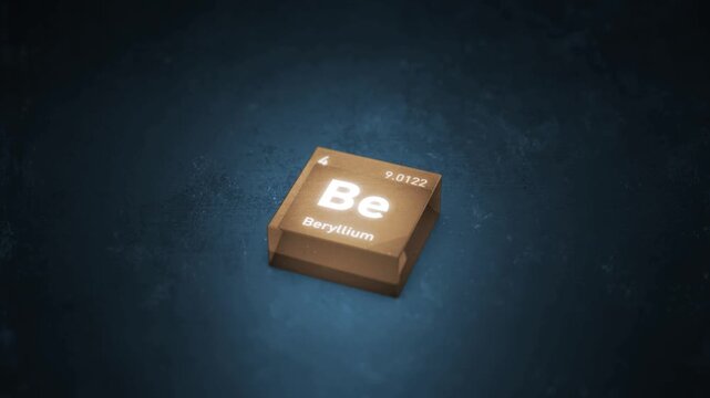 Chemical Element Beryllium Be Animation. Periodic Table Series.
