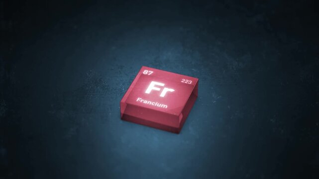 Chemical Element Francium Fr Animation. Periodic Table Series.