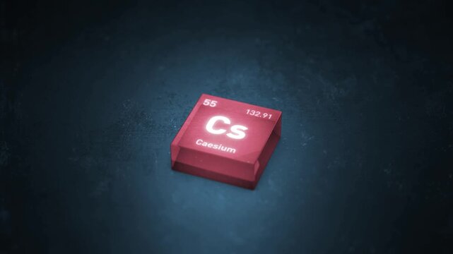 Chemical Element Caesium Cs Animation. Periodic Table Series.