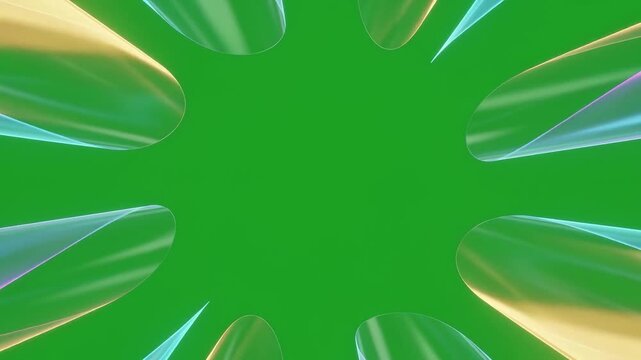 Vibrant abstract light ray pattern beaming colorful motion with bright swirl blur curved line wave over green futuristic element border