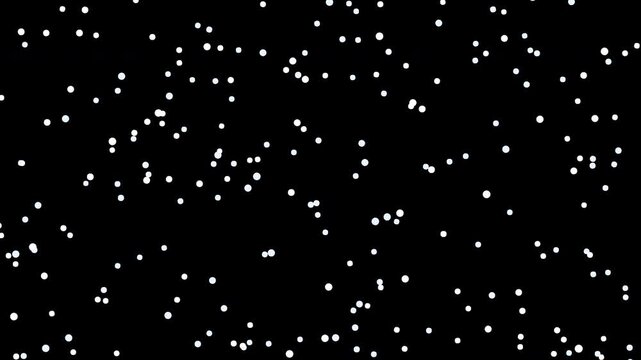 Gentle falling snow on transparent background, seamless loop 4K overlay with alpha channel