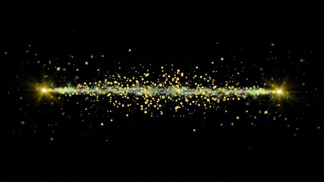 Magical pixie dust shower, white glowing sparkle line, retro glitter star particles, luminous fairy trail, luxury starlight animation, black screen overlay, seamless. 4k loop
