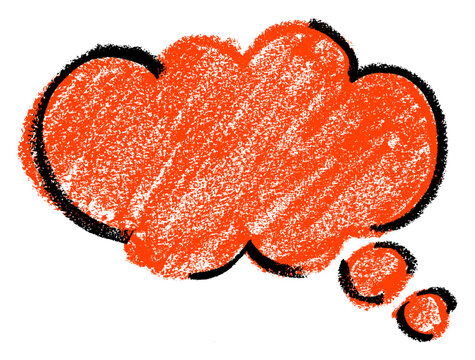 Cloud Speech Bubble Crayon Chalk Drawing Doodle Vector