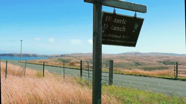 Rusty Sign Hanging on Post at The Historic D Ranch, Pt. Reyes National Seashore, California, USA