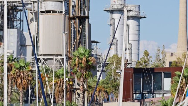 shot of the port forum in barcelona spain