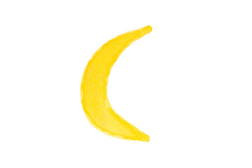 Hand drawing yellow crescent moon illustration, night celestial element, astrology and space concept © Emre Akkoyun