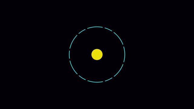 Minimalist motion animation of expanding concentric circles and pulsing yellow dot abstract background