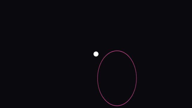 Minimalist animated circle expanding and changing color on black background, animation motion abstract