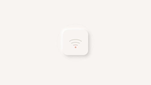 Minimalist white Wi-Fi router on plain background with soft shadows