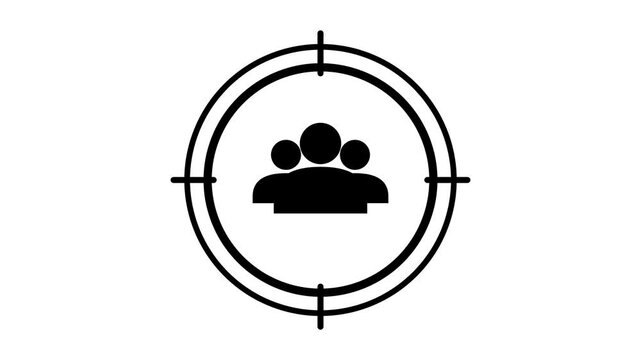 Animated Target Audience Community Focus Group Marketing Icon Animation Variant 37 Motion Graphic Loop Featuring Modern UI Elements for Digital Communications and Presentations #40