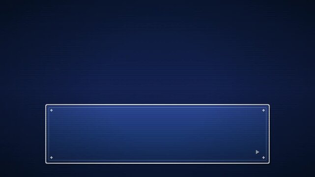 A blank retro RPG dialogue box interface on a blue grid background