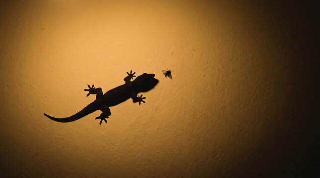 Lizard trying to catch an Insect