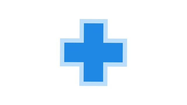 Abstract blue cross symbol graphic design element