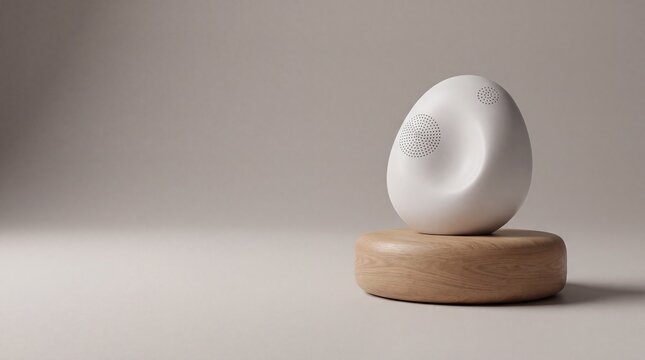 Commercial sale promotion for acoustic sound pebble speaker with copy space for design and marketing