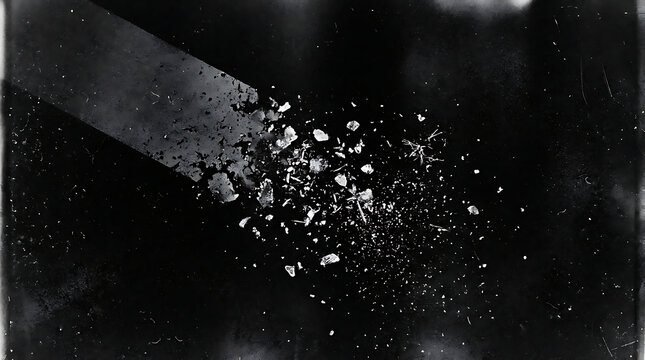 Abstract black and white film grain texture with light leak and dust particles overlay