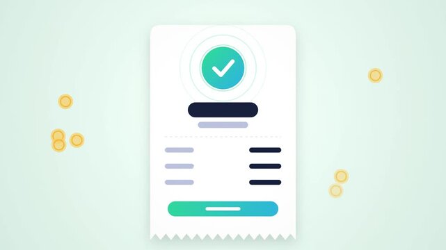 Digital payment success confirmation checkmark animation loop