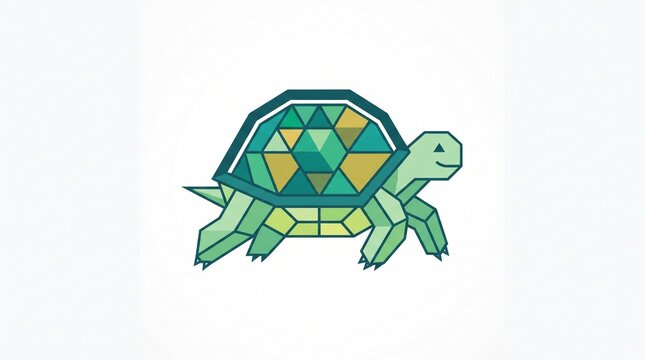 Abstract Low Poly Tortoise Graphic Element for Environmental, Marine Conservation, and Corporate Branding Design