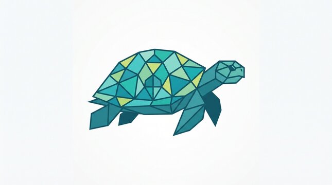 Abstract Low Poly Tortoise Graphic Element for Environmental, Marine Conservation, and Corporate Branding Design