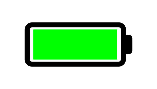 Battery icon isolated on transparent background cutout charged power energy symbol for digital interfaces