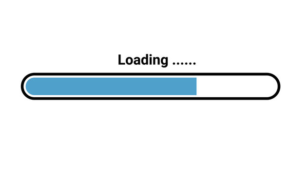 Loading progress bar isolated on transparent background, horizontal status indicator for web interface