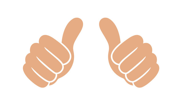 Thumbs up hands gesture isolated on transparent background for positive feedback and approval communication