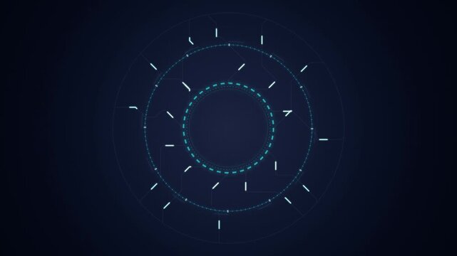 Cyan HUD reticle sci fi UI rotating seamless loop motion background