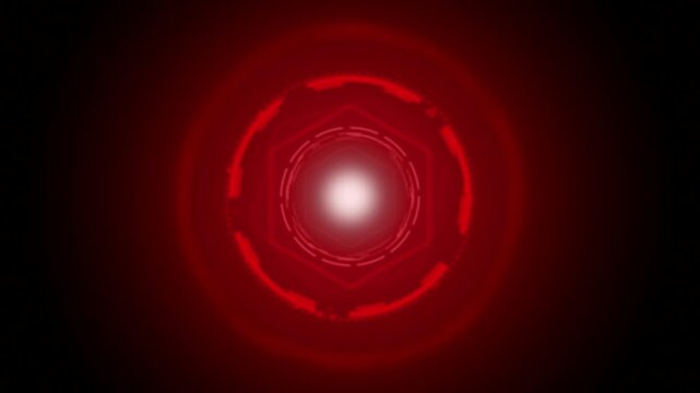 Sci fi HUD red ring rotating seamless loop motion background