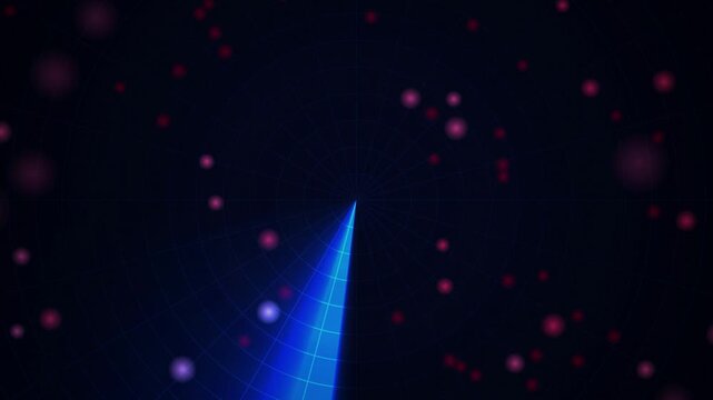 Radar scope display sweeping targets seamless loop motion background