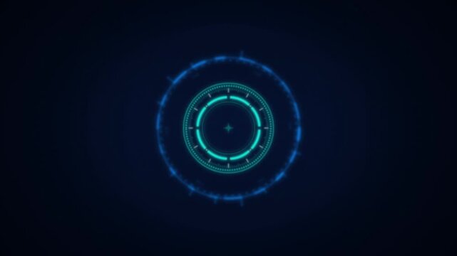 Cyan HUD reticle targeting system seamless loop background