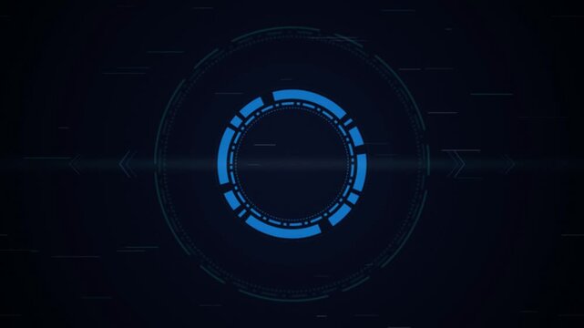 Blue HUD target reticle rotating seamless loop background