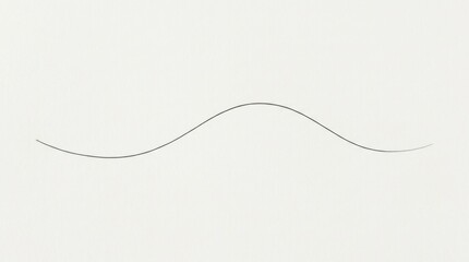 Obraz premium Simple undulating black line on vast white canvas.