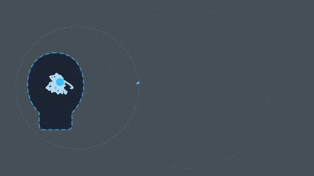 Minimalist human head silhouette containing an animated chaotic scribble motion graphic