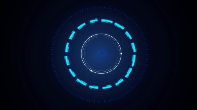 Futuristic HUD target reticle spinning seamless loop motion