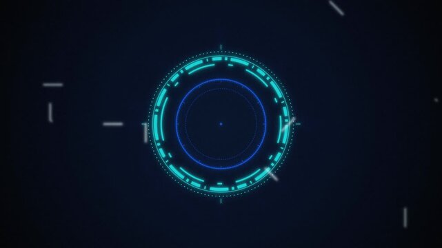 Sci fi cyan HUD targeting reticle seamless loop background