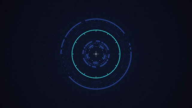 Cyan HUD targeting scope reticle seamless loop motion background