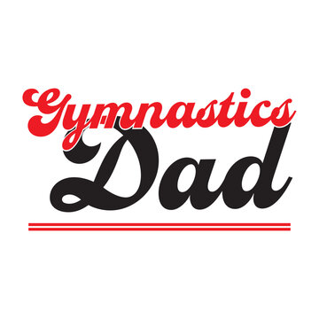 Gymnastics Dad Retro Script Logo underlining parallel lines