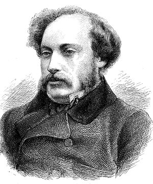 Alexandre Dumas the Younger, also Dumas fils, 27 July 1824, 27 November 1895, was a French novelist and dramatic poet, Historical, digital reproduction of an original 19th-century original