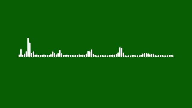 Music equalizer audio waves or sound frequency. waveform spectrum, audio waves, audio wave motion equalizer on green background. frequency digital animation effect 4K.