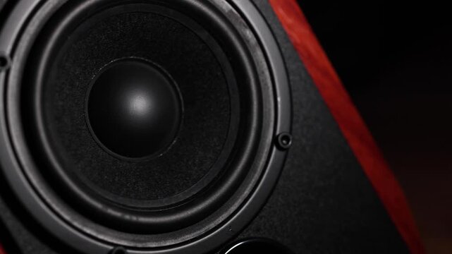 macro of audio speaker close up