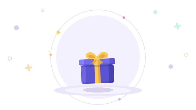 Gift box surprise floating in a minimalist design